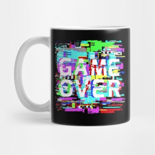 Game Over on glitch effect pixel noise Mug